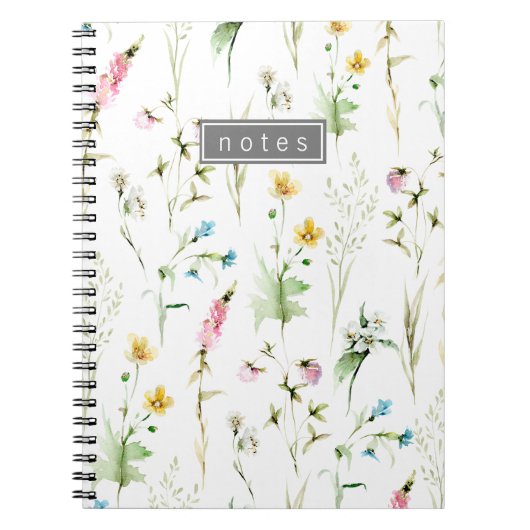 Carnet Élégant Fleur sauvage Motif botanique (Devant)