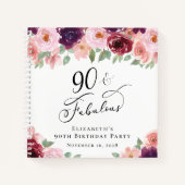 Carnet Elégant Floral 90th Birthday Party Guest Book (Devant)