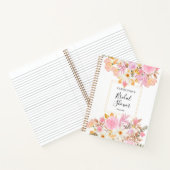 Carnet Élégant floral aquarelle blanc et rose  (Intérieur)