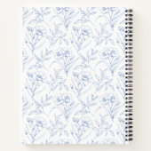 Carnet Élégant floral bleu clair (Dos)