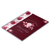 Carnet Élégant Floral Blush rose Bourgogne Mariage invité (Côté gauche)