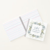 Carnet Elégant Floral Dusty Bleu Classique Rose Verdure (Intérieur)