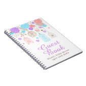Carnet Élégant Floral Fête de Mariage Violet et Bleu (Côté Droit)