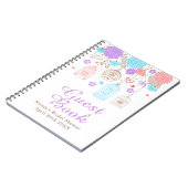 Carnet Élégant Floral Fête de Mariage Violet et Bleu (Côté gauche)