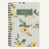 Carnet Élégant floral jaune et beige (Recto)