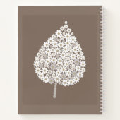 Carnet Elegant Floral Leaf Design – White and Soft Grey  (Dos)