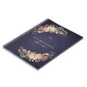 Carnet Élégant floral monogrammed professionnel (Côté gauche)