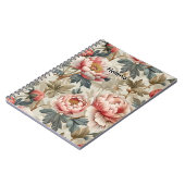 Carnet Elegant floral pattern. Pale pink peonies  (Côté gauche)