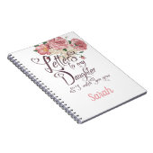 Carnet Elégant Floral rose Lettres design chic (Côté Droit)