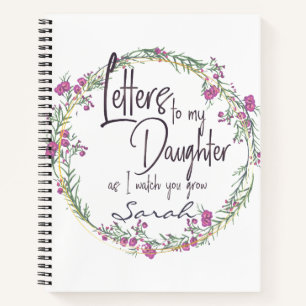 Carnet Elégant Floral violet chic Lettres design