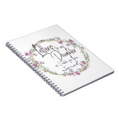 Carnet Elégant Floral violet Lettres design chic (Côté Droit)