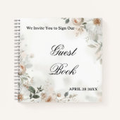 Carnet Elegant Floral Wedding Guest Book (Devant)