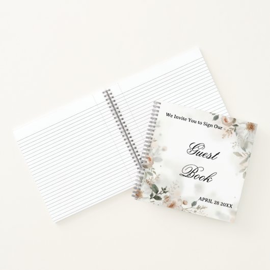 Carnet Elegant Floral Wedding Guest Book (Intérieur)
