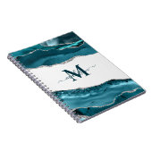 Carnet Élégant Géode Turquoise Agate Monogrammed Parties (Côté Droit)