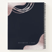 Carnet Elégant Glam Rose Gold Luxury Abstrait Monogramme (Dos)