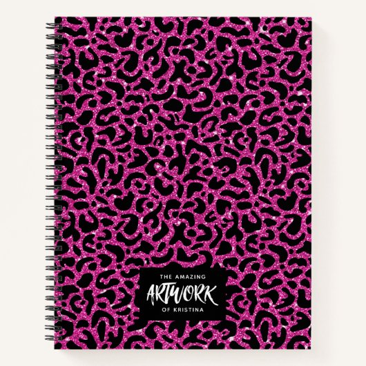 Carnet Elegant Glitter Hot Pink Sketchbook Notebook (Devant)