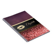 Carnet Élégant Glittery Lips Bokeh (Côté Droit)