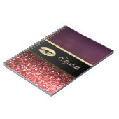 Carnet Élégant Glittery Lips Bokeh (Côté gauche)