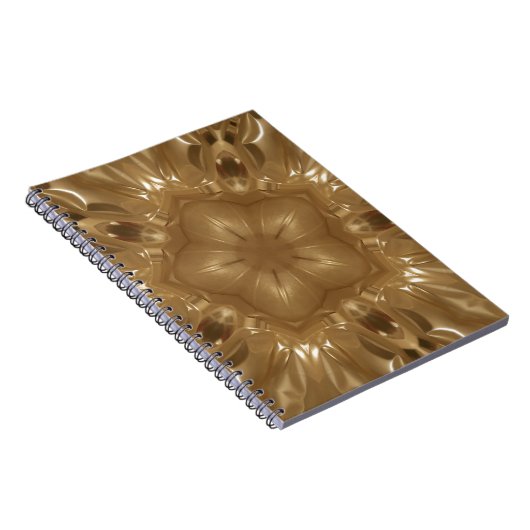 Carnet Elégant Gold Brown Kaleidoscope Star Design (Côté Droit)
