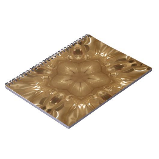 Carnet Elégant Gold Brown Kaleidoscope Star Design (Côté gauche)