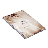 Carnet Elegant Gold Glitter Agate Marble Texture Beige (Côté Droit)