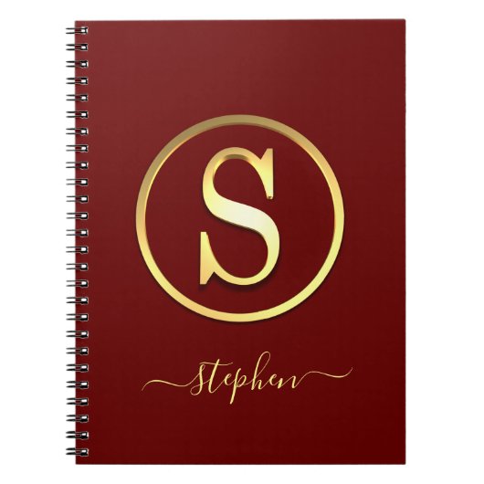 Carnet Élégant Gold Initial S (Devant)
