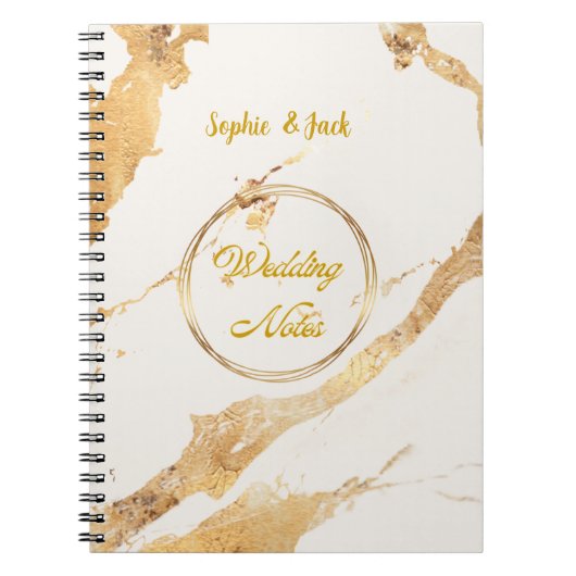 Carnet Elegant Gold Marble Wedding Notes Notebook (Devant)