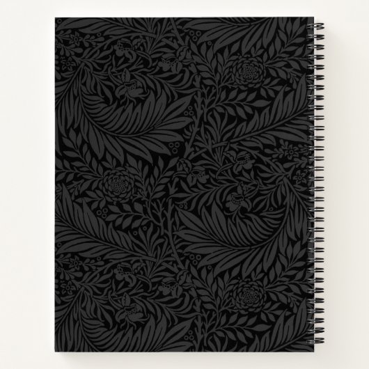 Carnet Elegant Gold Monogram Black Floral Pattern (Dos)