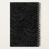 Carnet Elegant Gold Monogram Name Black Floral Pattern (Verso)