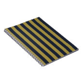 Carnet Elégant Gold & Navy Blue Vertical Stripes (Côté Droit)
