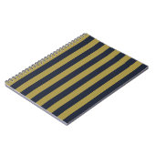 Carnet Elégant Gold & Navy Blue Vertical Stripes (Côté gauche)