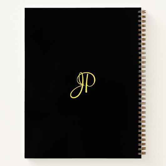 Carnet Élégant Gold Script Monogramme Entreprise initiale (Dos)