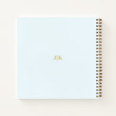 Carnet Élégant Gold Script Sky Blue Mariage Guestbook (Dos)