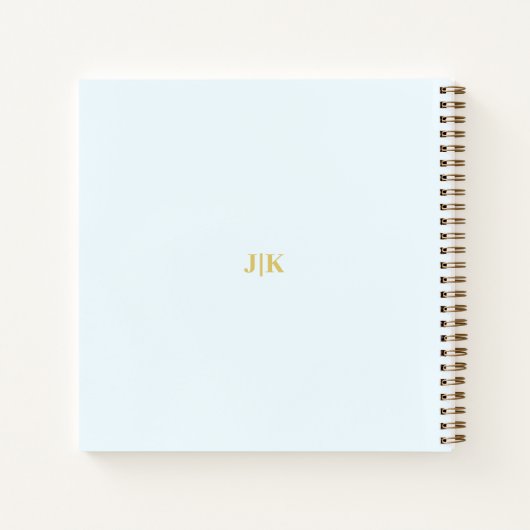 Carnet Élégant Gold Script Sky Blue Mariage Guestbook (Dos)