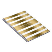 Carnet Elégant Gold Stripes Arrière - plan blanc (Côté Droit)