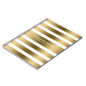 Carnet Elégant Gold Stripes Arrière - plan blanc (Côté gauche)