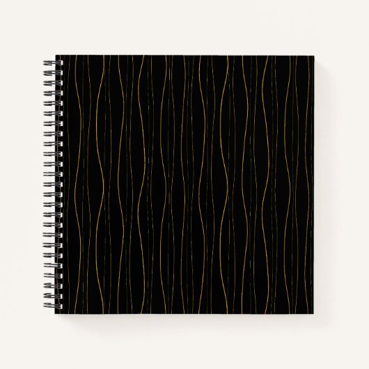 Carnet Elegant Gold Wavy Lines Pattern (Devant)