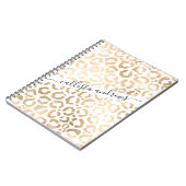 Carnet Elegant Gold White Leopard Cheetah Animal Print (Côté gauche)