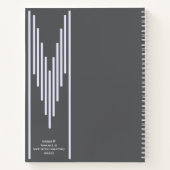 Carnet Elegant Gray Sketch Book with name gift for her (Dos)