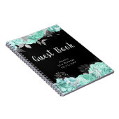 Carnet Elegant Green and Silver Flower Guest Book (Côté Droit)
