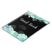 Carnet Elegant Green and Silver Flower Guest Book (Côté gauche)