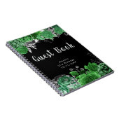 Carnet Elegant Green and Silver Flowers Guest Book (Côté Droit)
