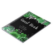 Carnet Elegant Green and Silver Flowers Guest Book (Côté gauche)