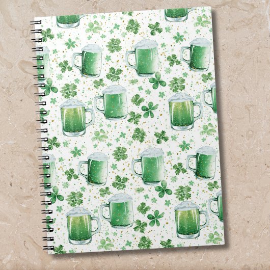 Carnet Elegant Green Beer Mugs and Shamrocks White