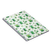 Carnet Elegant Green Beer Mugs and Shamrocks White (Côté Droit)