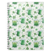 Carnet Elegant Green Beer Mugs and Shamrocks White (Devant)