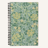 Carnet Elegant Green Jasmine Floral Pattern (Recto)