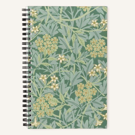 Carnet Elegant Green Jasmine Floral Pattern (Recto)