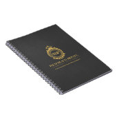 Carnet Élégant Gris Faux Cuir Logo Personnalisé (Côté Droit)