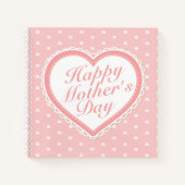 Carnet Elégant Happy Mother's Day Pink Hearts Notebook (Devant)